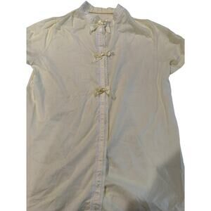 Vintage Texsheen Satin Nightgown Sz 32 Yellow Bow Cottagecore